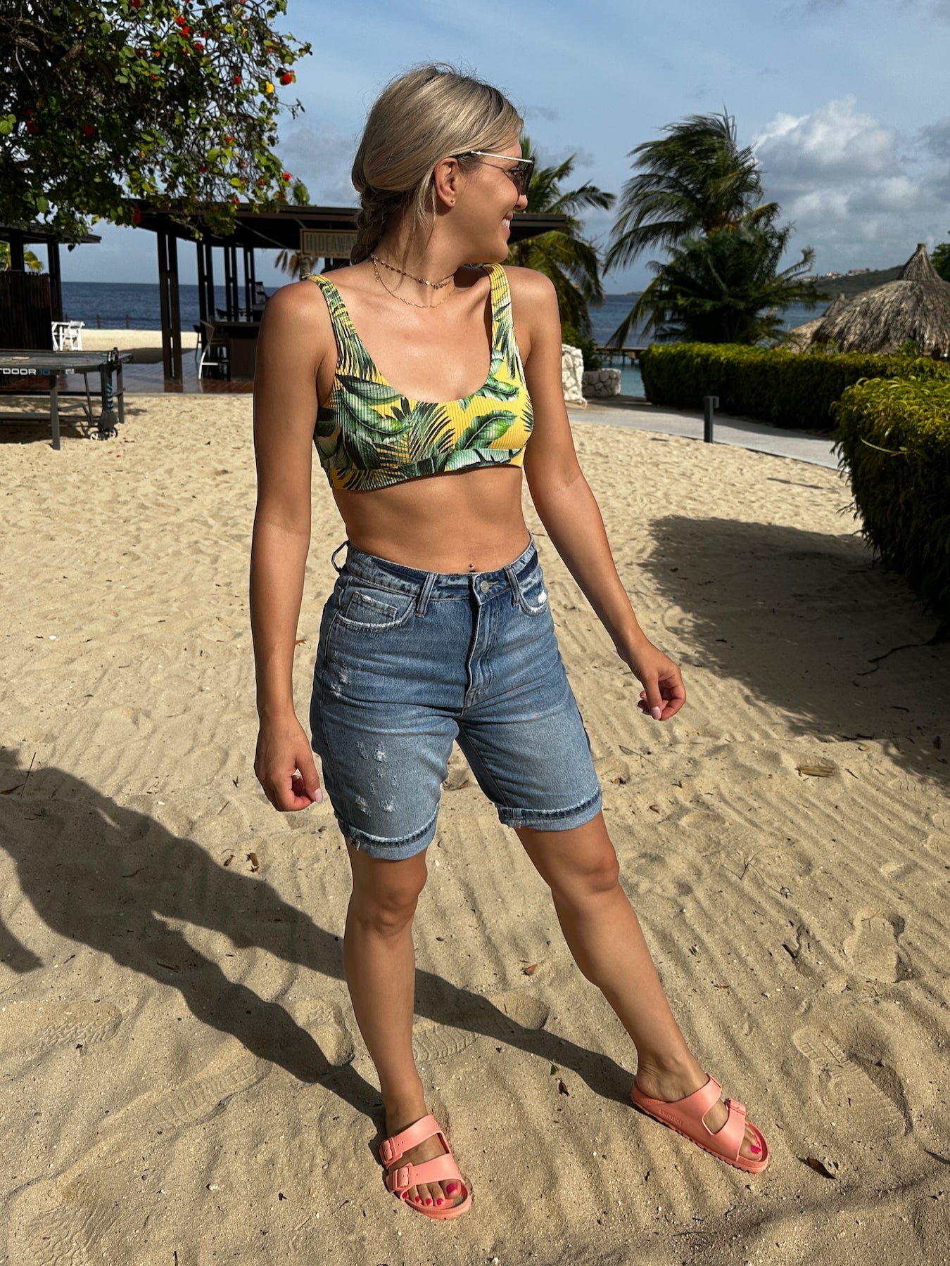 VERVET By Flying Monkey High Fives and Fist Bumps Boyfriend Shorts-Women's Shorts-Shop Z & Joxa