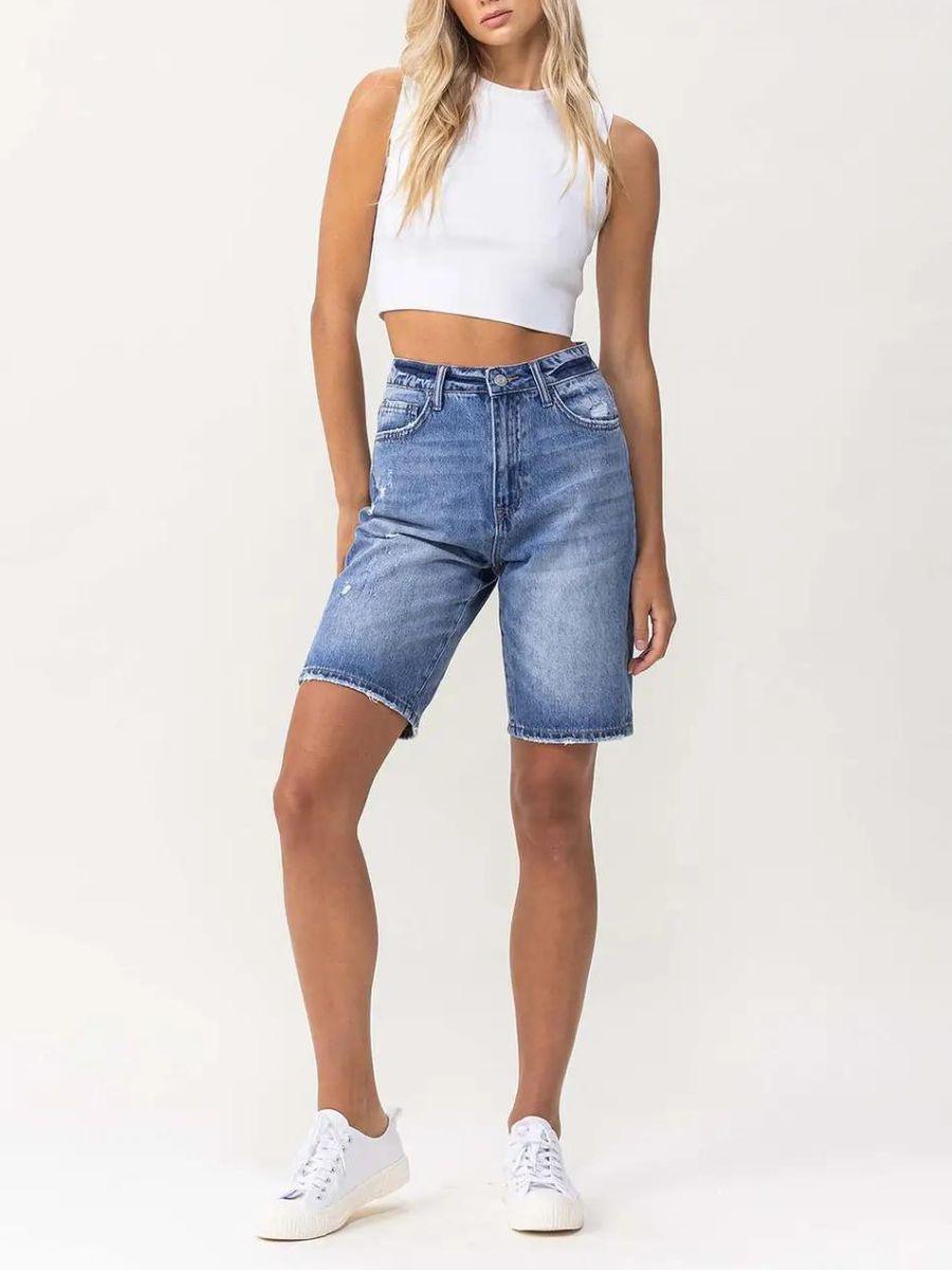 VERVET By Flying Monkey High Fives and Fist Bumps Boyfriend Shorts-Women's Shorts-Shop Z & Joxa