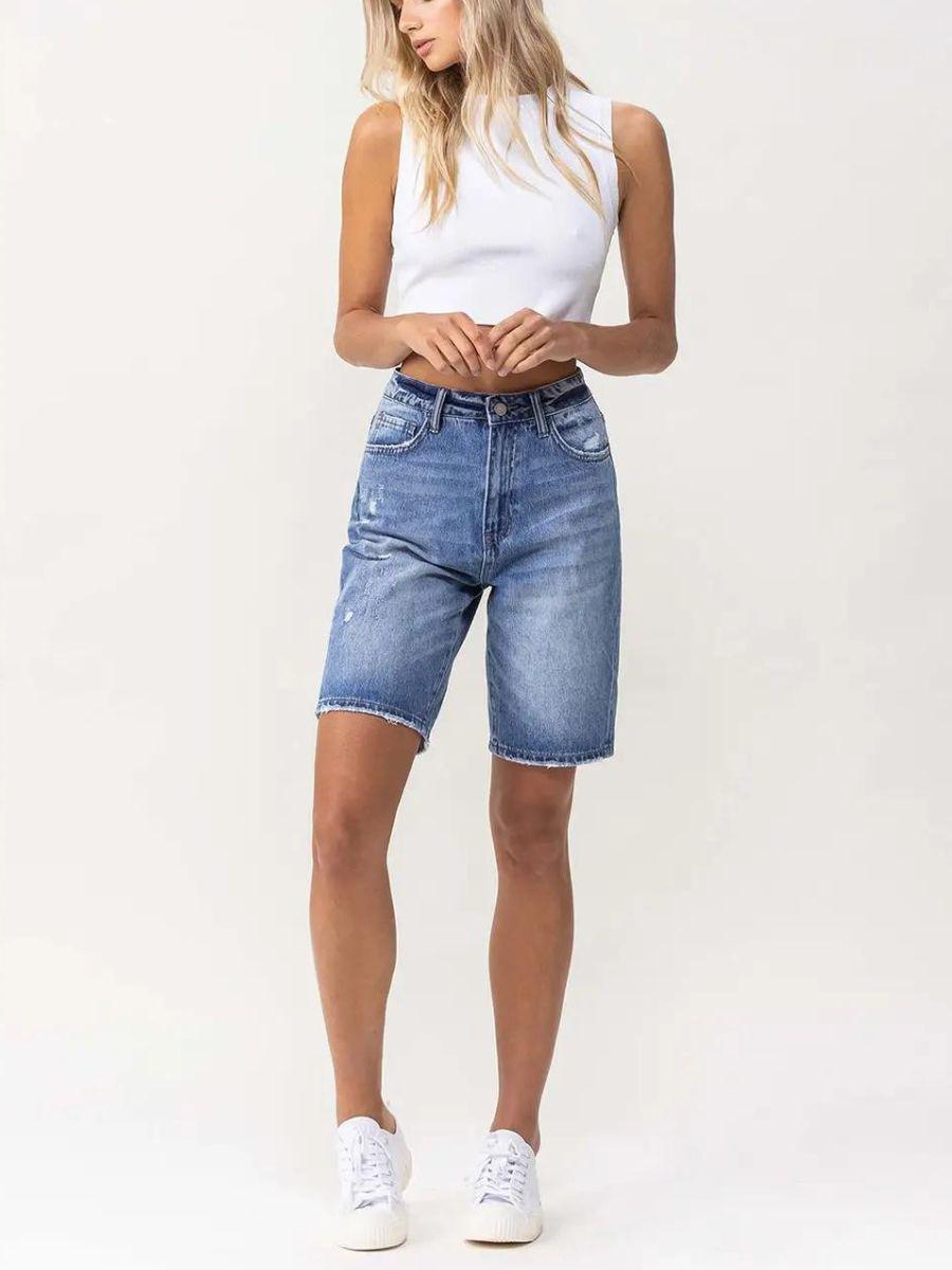 VERVET By Flying Monkey High Fives and Fist Bumps Boyfriend Shorts-Women's Shorts-Shop Z & Joxa