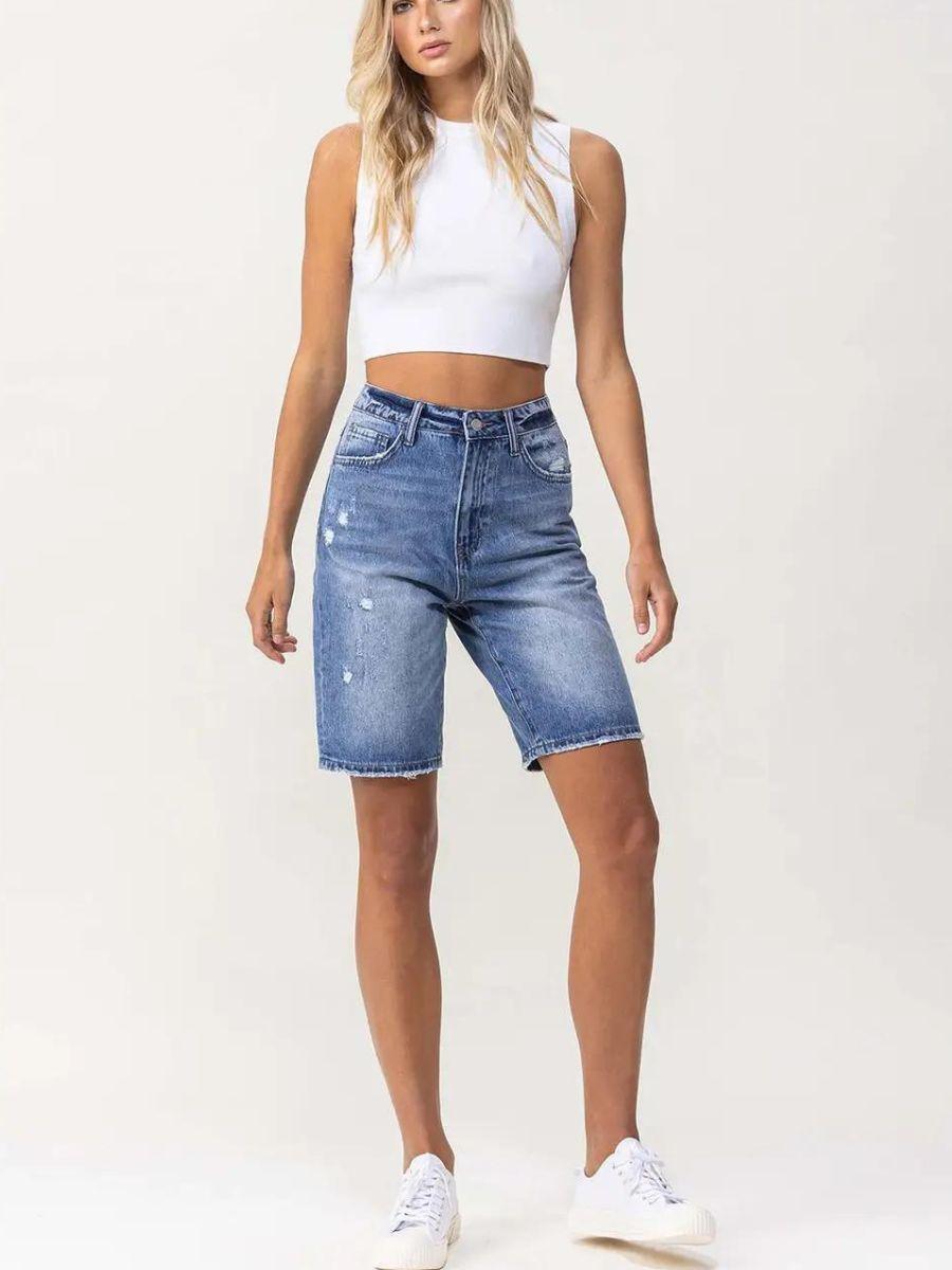 VERVET By Flying Monkey High Fives and Fist Bumps Boyfriend Shorts-Women's Shorts-Shop Z & Joxa