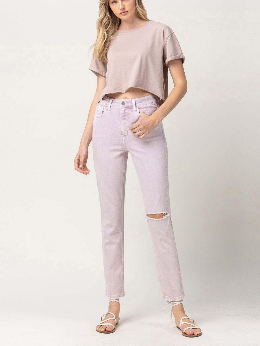 VERVET By Flying Monkey Like a Violet High Waisted Cropped Mom Jeans-Women's Jeans-Shop Z & Joxa