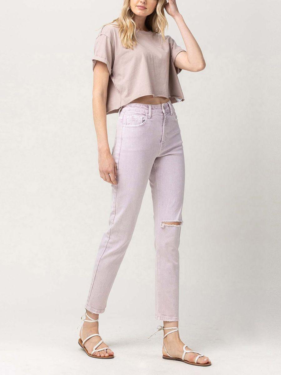 VERVET By Flying Monkey Like a Violet High Waisted Cropped Mom Jeans-Women's Jeans-Shop Z & Joxa