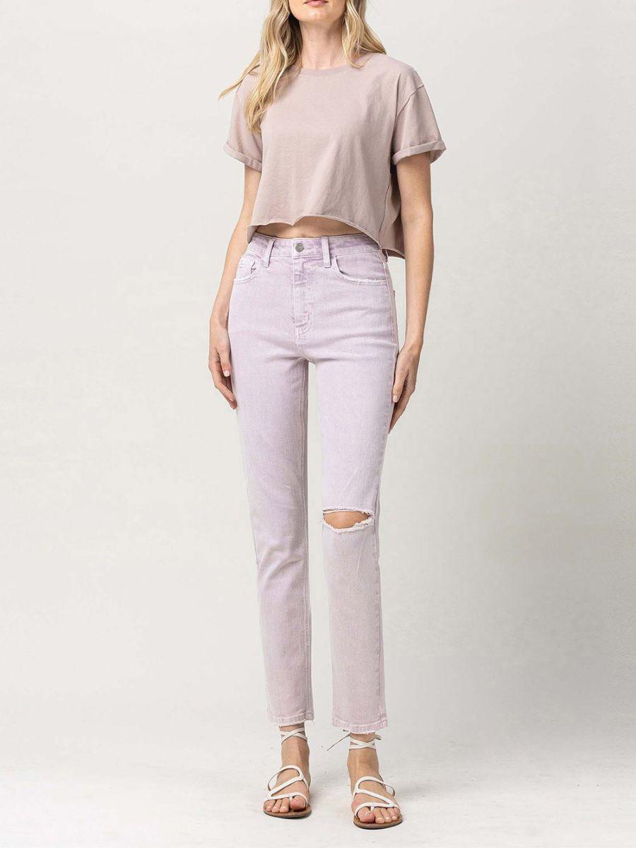 VERVET By Flying Monkey Like a Violet High Waisted Cropped Mom Jeans-Women's Jeans-Shop Z & Joxa