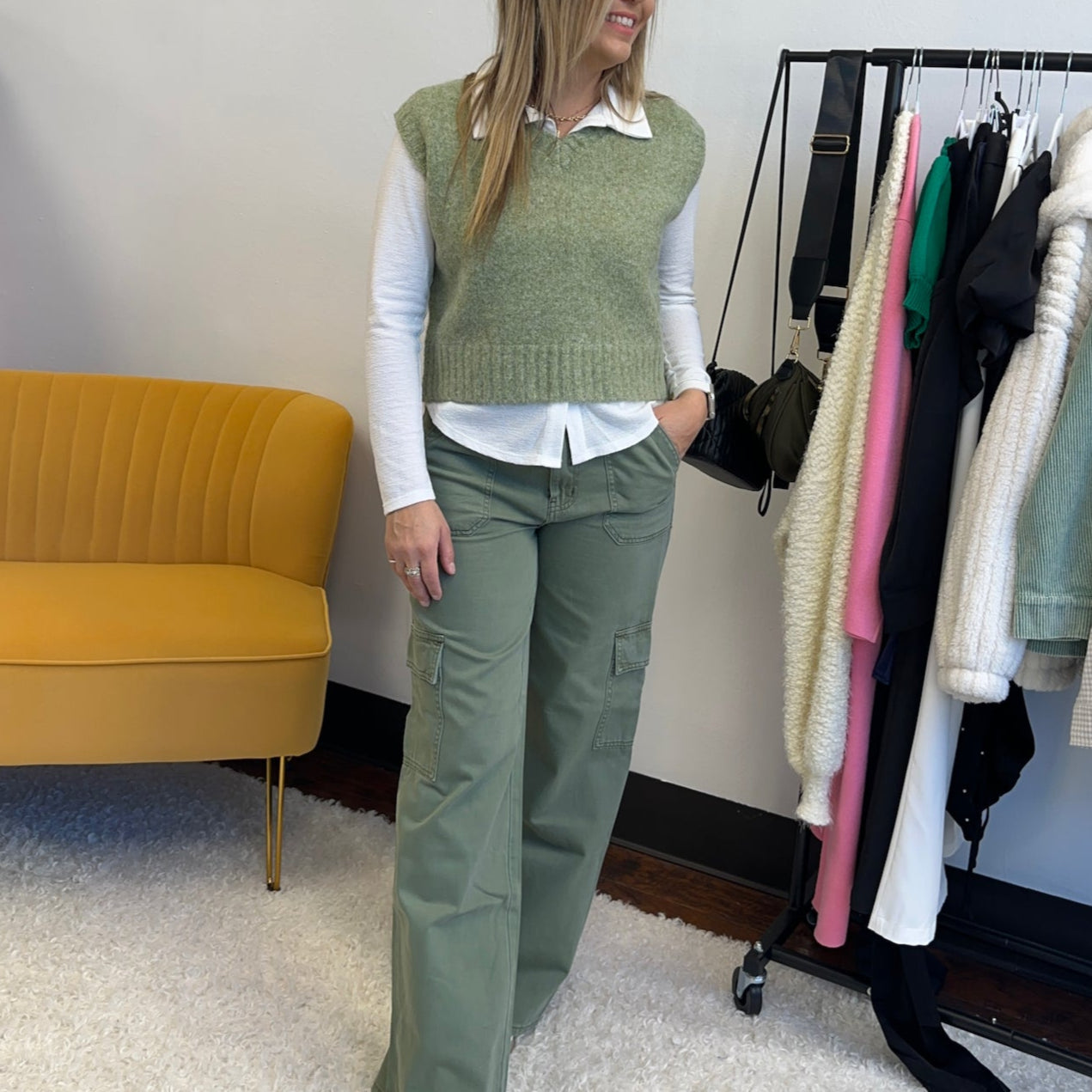 VERVET By Flying Monkey Simply the Best Wide Leg High Waisted Cargo Jeans-Women's Jeans-Shop Z & Joxa