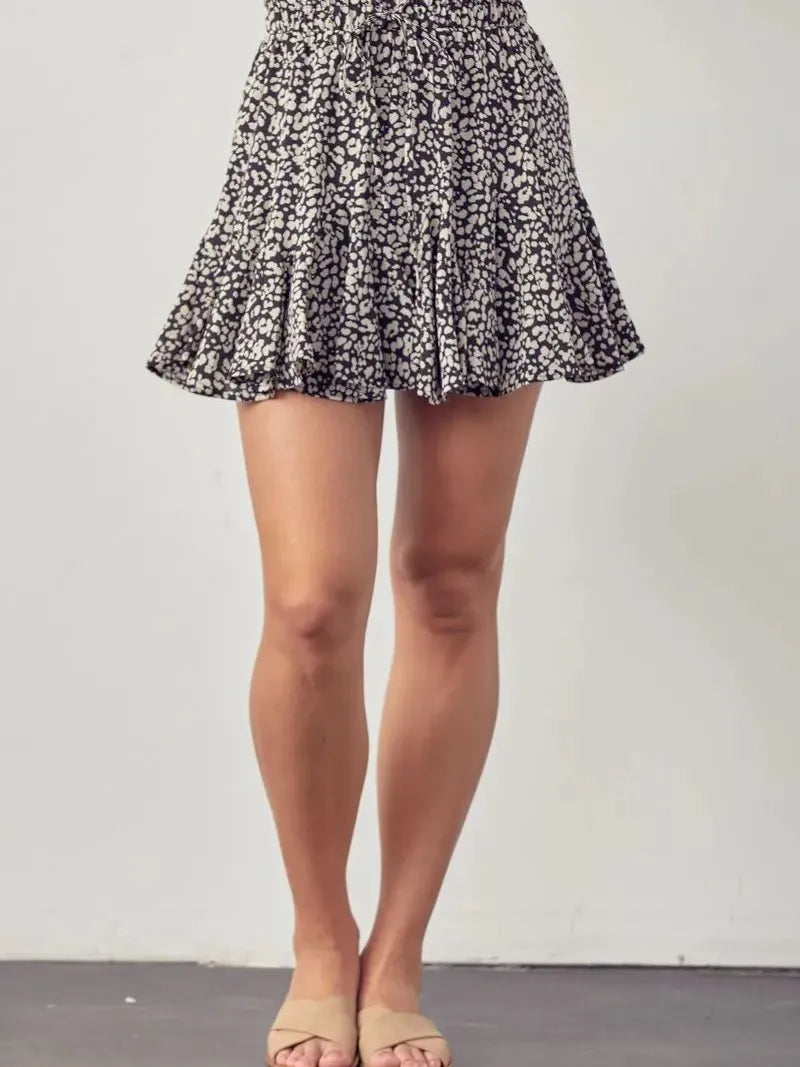 Wild Thing Black Animal Print Flowy Mini Skirt-Women's Skirts & Skorts-Shop Z & Joxa