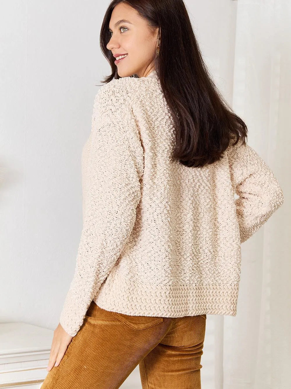 Wrap Star: Double Take Open-Front Long Sleeve Cardigan-Women's Shirts & Tops-Shop Z & Joxa