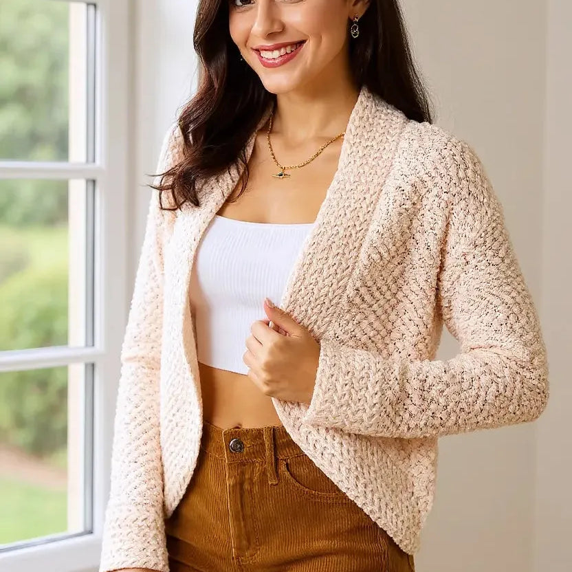 Wrap Star: Double Take Open-Front Long Sleeve Cardigan-Women's Shirts & Tops-Shop Z & Joxa