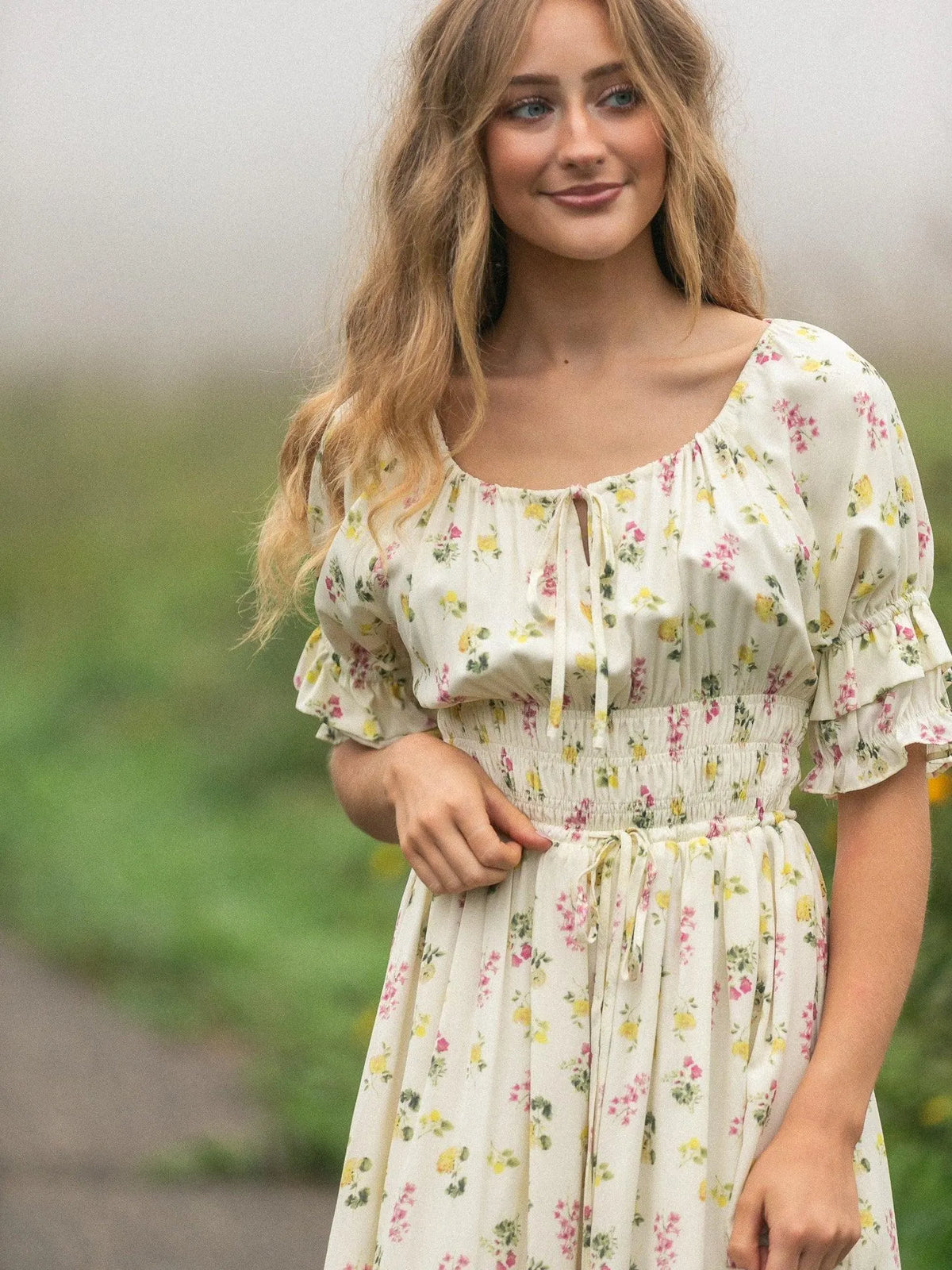 Written in the Flowers Puff Sleeve Floral Maxi Dress-Women's Dresses-Shop Z & Joxa