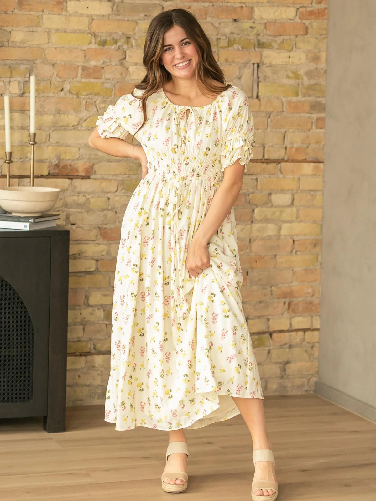 Written in the Flowers Puff Sleeve Floral Maxi Dress-Women's Dresses-Shop Z & Joxa