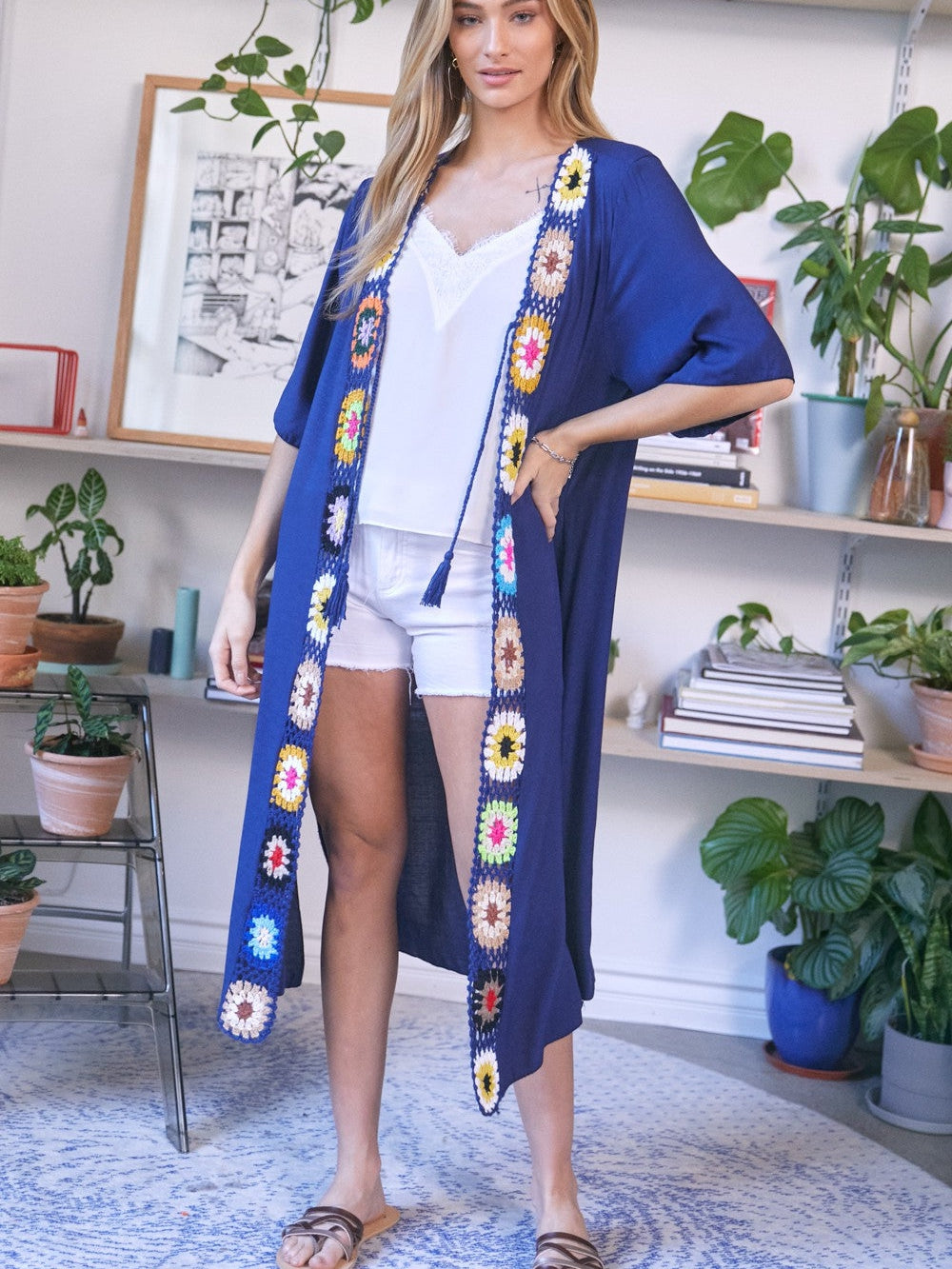 You Are My Ocean Blue Crochet Beach Cover Up-Women's Shirts & Tops-Shop Z & Joxa