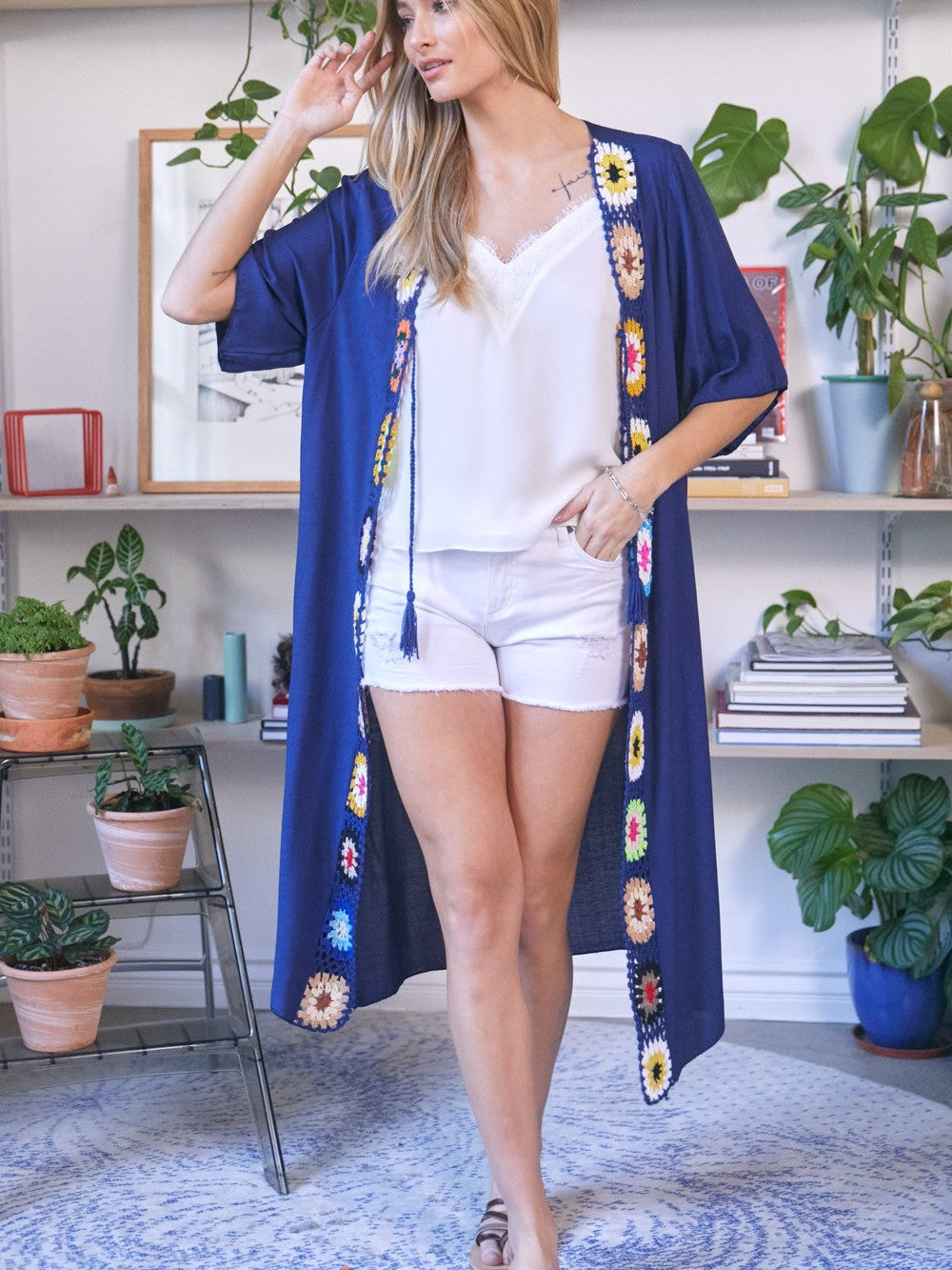 You Are My Ocean Blue Crochet Beach Cover Up-Women's Shirts & Tops-Shop Z & Joxa