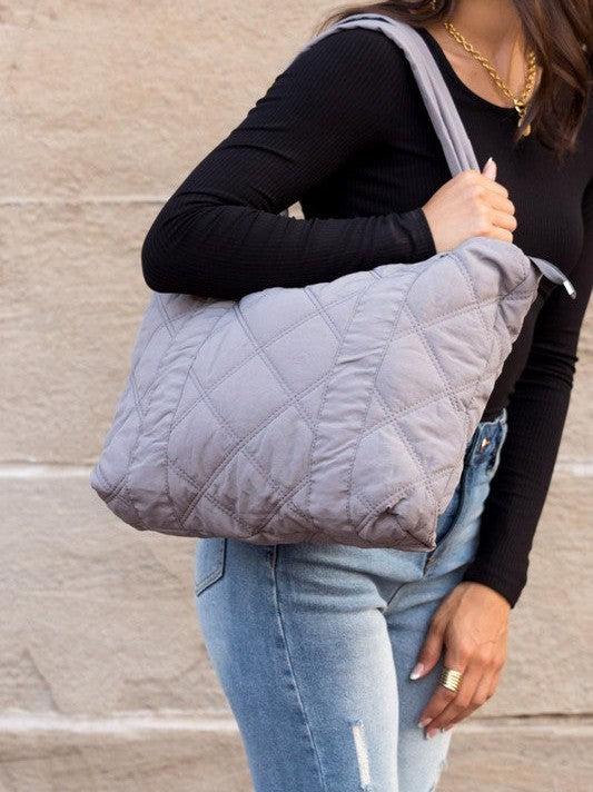 Your Adventure Partner Quilted Tote-Women's Accessories-Shop Z & Joxa
