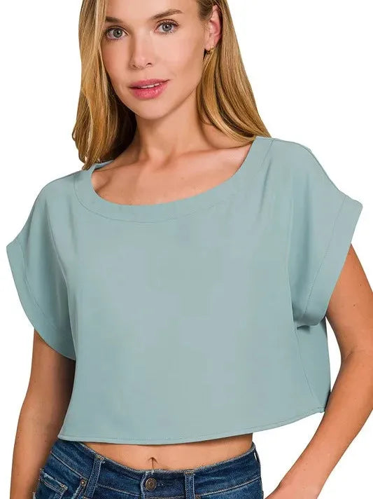 Zenana Make it Stylish Heavy Woven Cropped Tee & Skirt Set-Women's Sets-Shop Z & Joxa