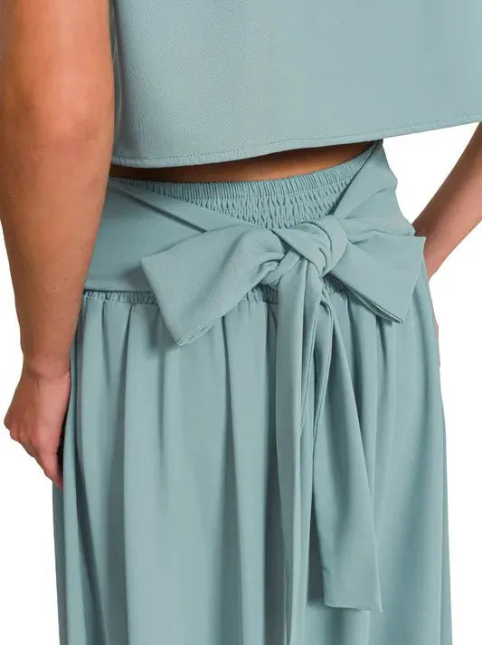 Zenana Make it Stylish Heavy Woven Cropped Tee & Skirt Set-Women's Sets-Shop Z & Joxa