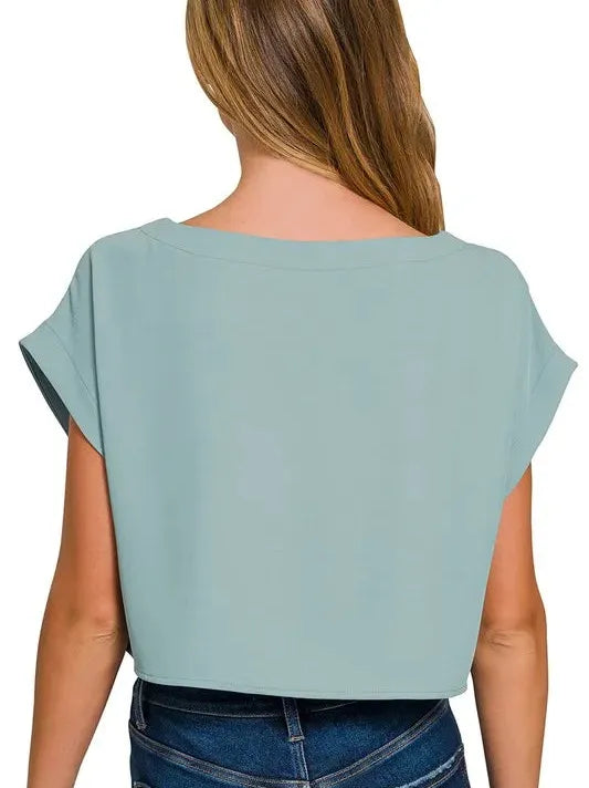 Zenana Make it Stylish Heavy Woven Cropped Tee & Skirt Set-Women's Sets-Shop Z & Joxa