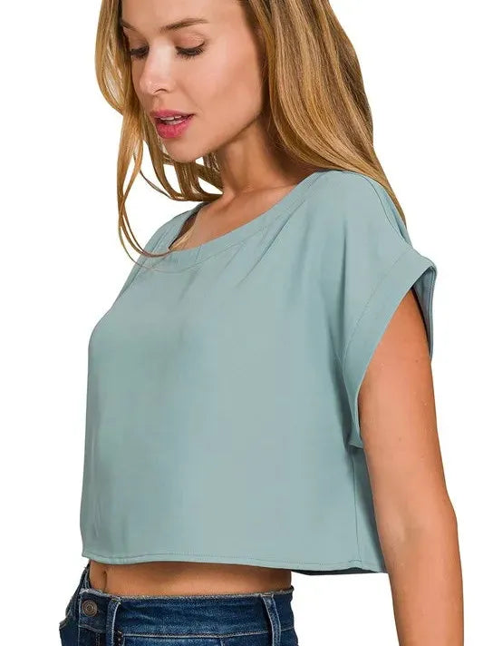 Zenana Make it Stylish Heavy Woven Cropped Tee & Skirt Set-Women's Sets-Shop Z & Joxa