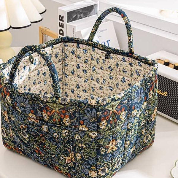 Carry It Cute Floral Quilted Storage Tote