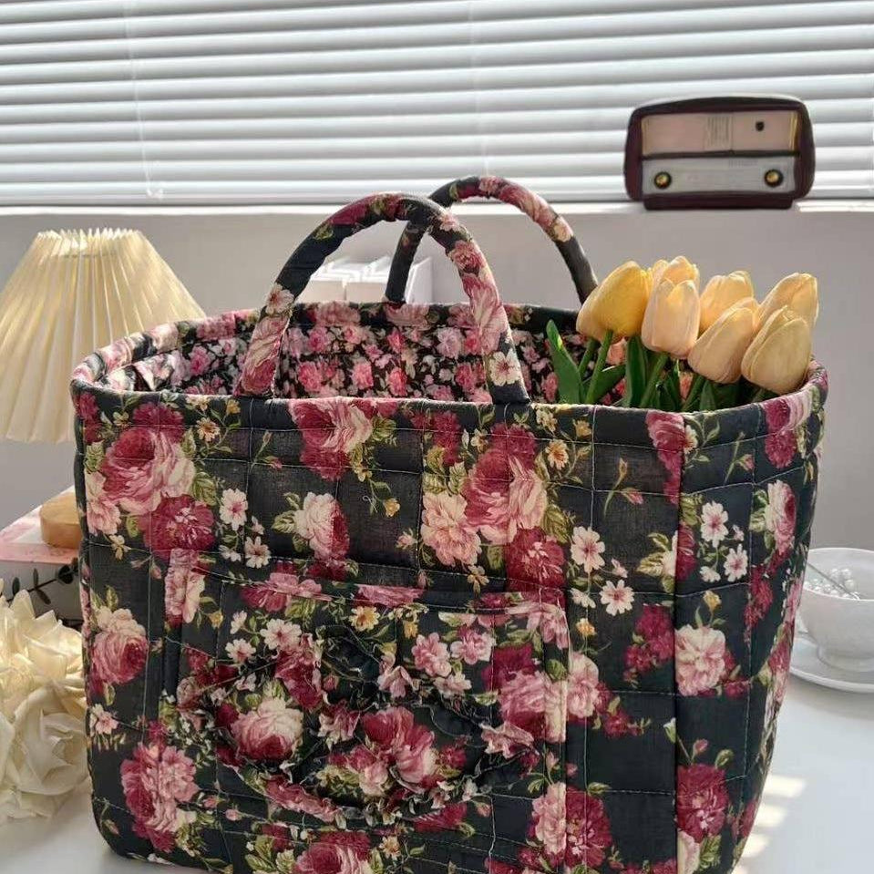 Carry It Cute Floral Quilted Storage Tote