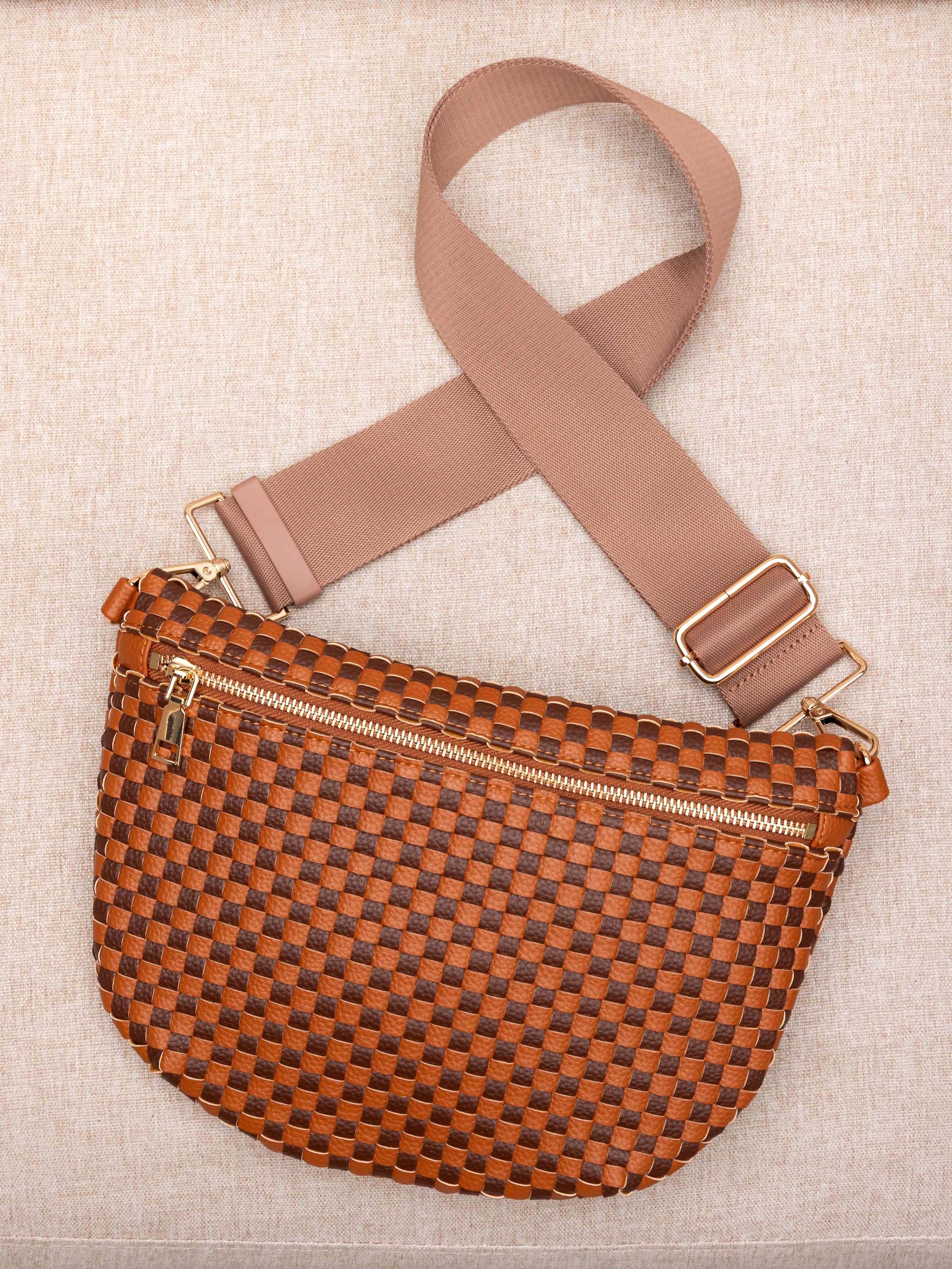 Aili's Corner On the Move Layla Woven Check Crossbody Bag