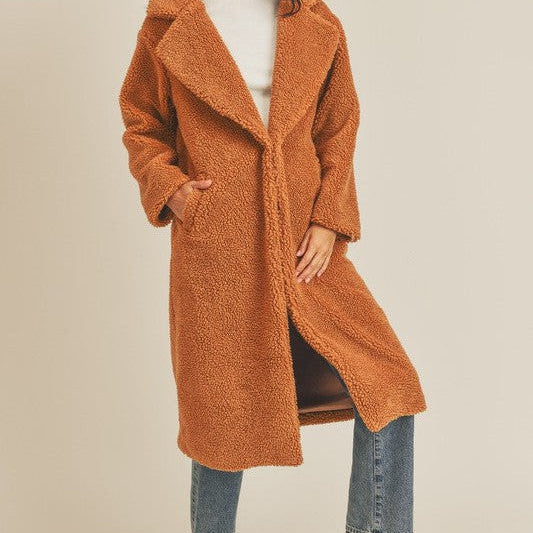 A Fluffy Hug to Warm Your Day Teddy Full Length Coat-Women's Clothing-Shop Z & Joxa