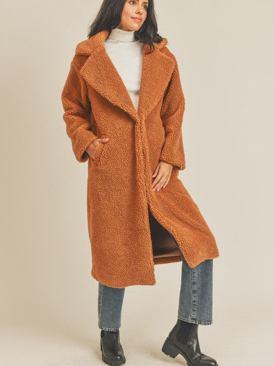 A Fluffy Hug to Warm Your Day Teddy Full Length Coat-Women's Clothing-Shop Z & Joxa