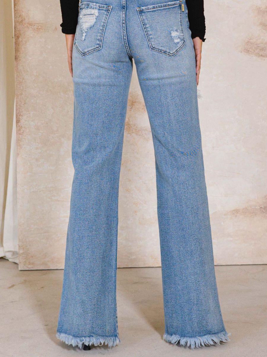 A Little Extra Distressed High Rise Wide Leg Jeans-Women's Clothing-Shop Z & Joxa