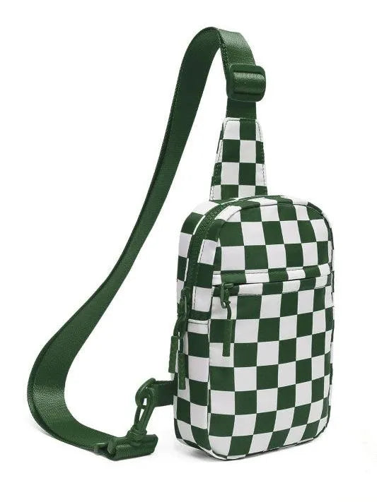 Aili's Corner Boardwalk Kenzie Checkered Backpack Sling Bag-Women's Accessories-Shop Z & Joxa