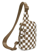 Aili's Corner Boardwalk Kenzie Checkered Backpack Sling Bag-Women's Accessories-Shop Z & Joxa