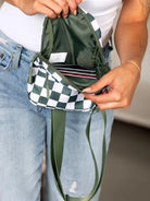 Aili's Corner Boardwalk Kenzie Checkered Backpack Sling Bag-Women's Accessories-Shop Z & Joxa