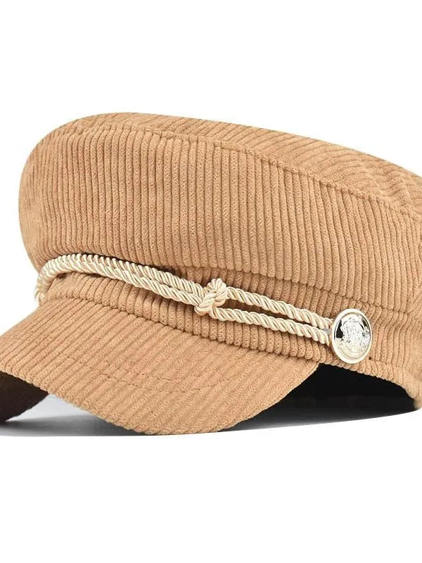 Aili's Corner Cord Crush Newsboy Cap-Women's Accessories-Shop Z & Joxa