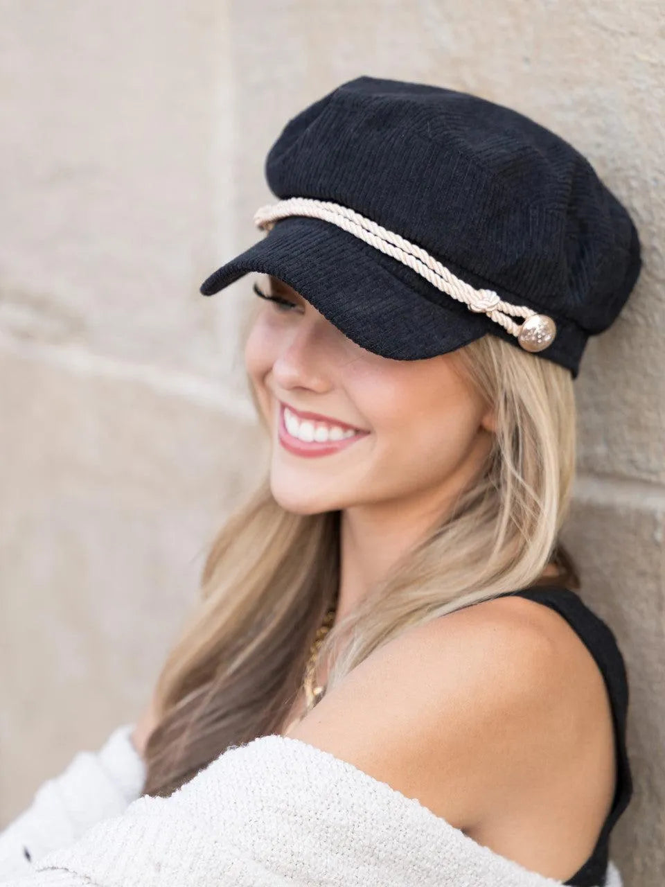 Aili's Corner Cord Crush Newsboy Cap-Women's Accessories-Shop Z & Joxa