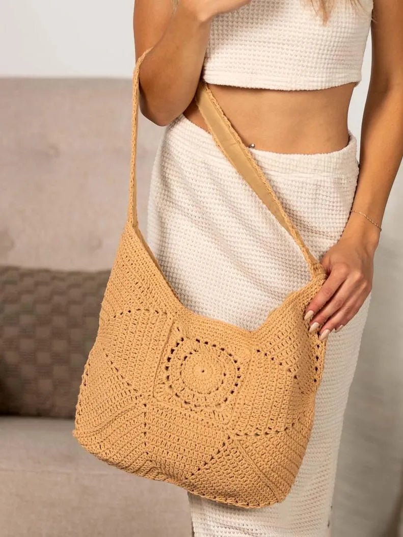 Aili's Corner Hooked on your Raquel Crochet Hobo Bag-Women's Accessories-Shop Z & Joxa