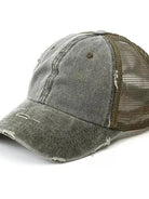 Aili's Corner Hot Mess Distressed Messy Bun Ball Hat-Women's Accessories-Shop Z & Joxa