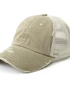 Aili's Corner Hot Mess Distressed Messy Bun Ball Hat-Women's Accessories-Shop Z & Joxa