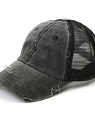 Aili's Corner Hot Mess Distressed Messy Bun Ball Hat-Women's Accessories-Shop Z & Joxa