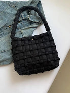 Aili's Corner Maya Luxe Basket Weave Puffer Tote-Women's Accessories-Shop Z & Joxa