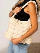 Aili's Corner Maya Luxe Basket Weave Puffer Tote-Women's Accessories-Shop Z & Joxa