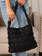 Aili's Corner Maya Luxe Basket Weave Puffer Tote-Women's Accessories-Shop Z & Joxa