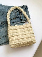 Aili's Corner Maya Luxe Basket Weave Puffer Tote-Women's Accessories-Shop Z & Joxa