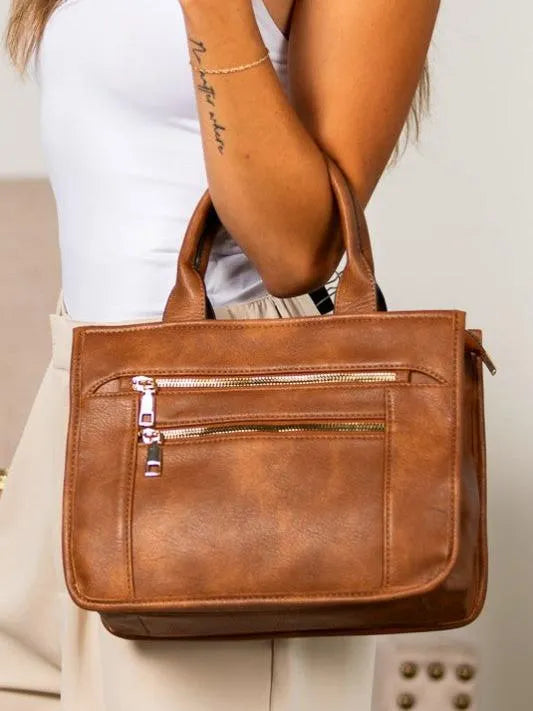 Aili's Corner Modern Mosaic Jordan Checkered Accent Tote-Women's Accessories-Shop Z & Joxa