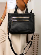 Aili's Corner Modern Mosaic Jordan Checkered Accent Tote-Women's Accessories-Shop Z & Joxa