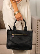 Aili's Corner Modern Mosaic Jordan Checkered Accent Tote-Women's Accessories-Shop Z & Joxa