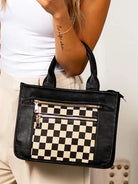 Aili's Corner Modern Mosaic Jordan Checkered Accent Tote-Women's Accessories-Shop Z & Joxa