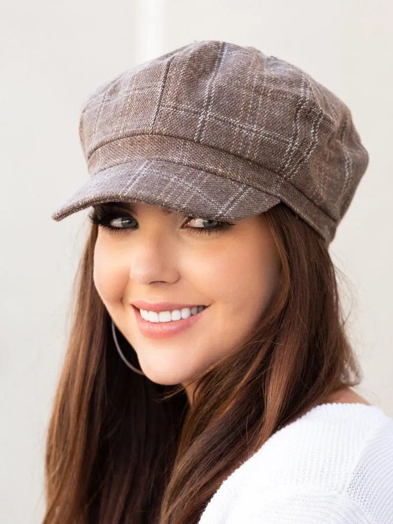 Aili's Corner News Worthy Tweed Newsboy Cap-Women's Accessories-Shop Z & Joxa
