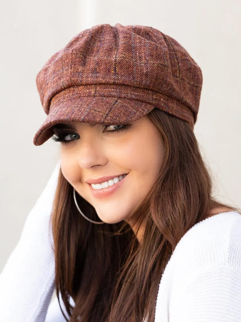 Aili's Corner News Worthy Tweed Newsboy Cap-Women's Accessories-Shop Z & Joxa
