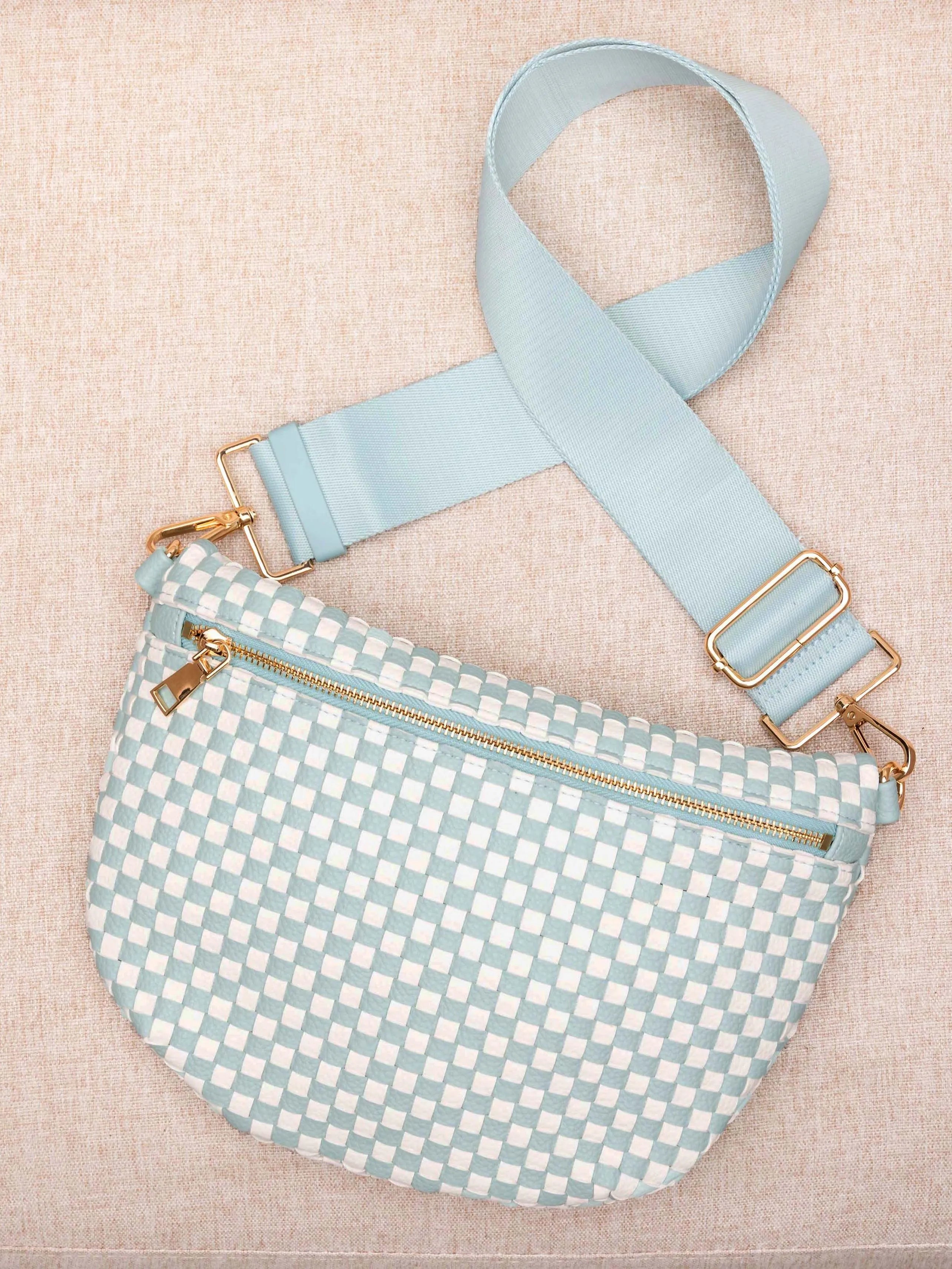 Aili's Corner On the Move Layla Woven Check Crossbody Bag-Women's Accessories-Shop Z & Joxa