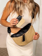 Aili's Corner Sun Chaser Valentina Straw Crossbody Bag-Shop Z & Joxa