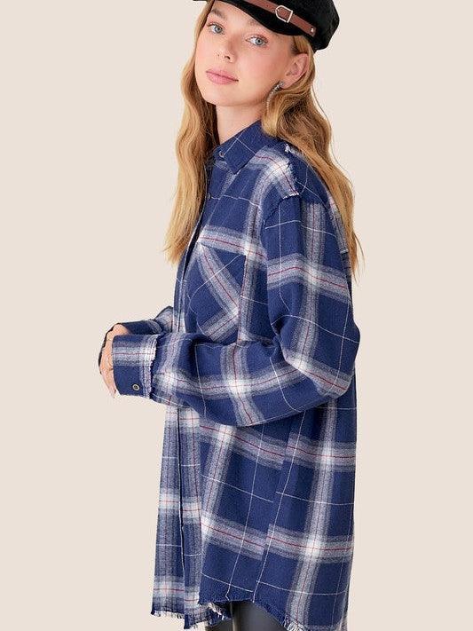 All About Fashion Plaid Flannel Shirt-Women's Clothing-Shop Z & Joxa