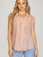 All About Flowers Sheer Floral Button Top-Women's Clothing-Shop Z & Joxa