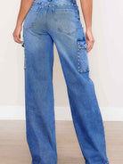 All I Need is Baggy Jeans and Pearls High-Rise Wide Leg Cargo Jeans with Pearl Accents-Women's Clothing-Shop Z & Joxa